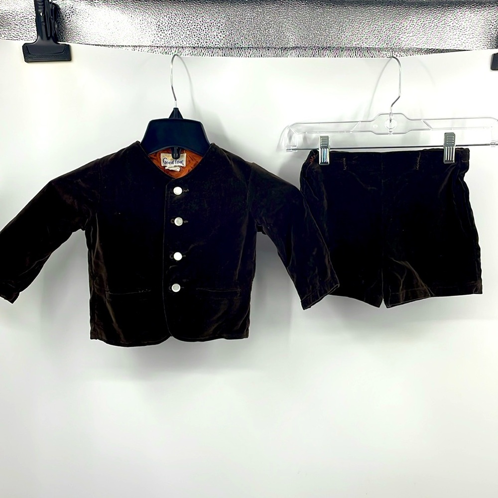 Vintage 1960s–1970s Good Lad Velvet Sportswear 2-Piece Toddler Suit Size 3T